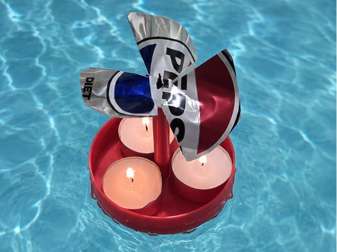 Candle Current — Floating Heat-Powered Pool Spinner 3D printable design